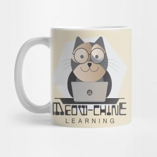 Meow-chine Learning, Brown Cat With Laptop Mug